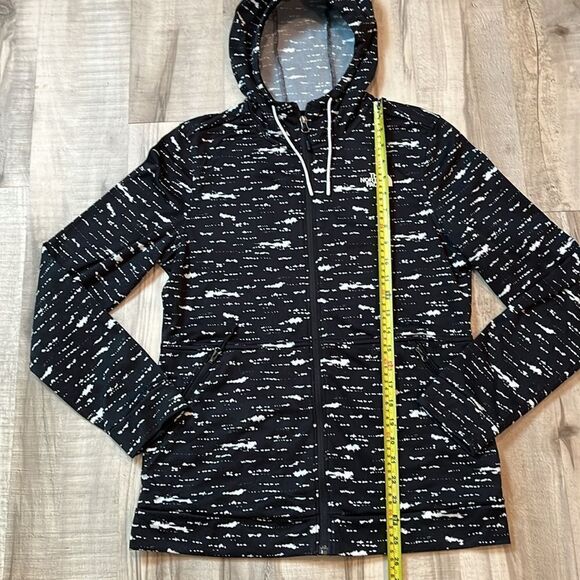 North Face zip hoodie size medium jacket black and white speckled - Picture 10 of 10